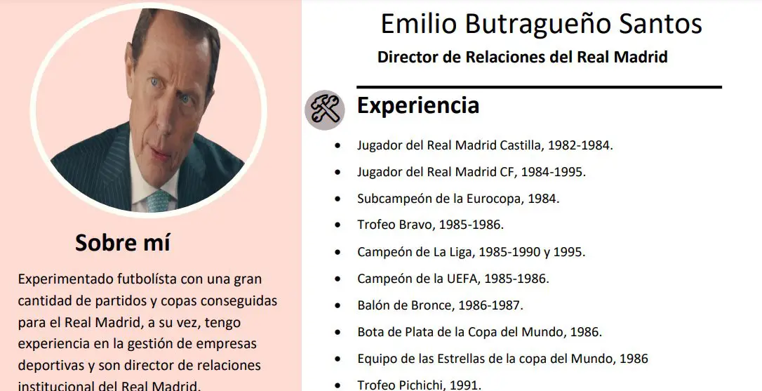 CV de Emilio Butragueño