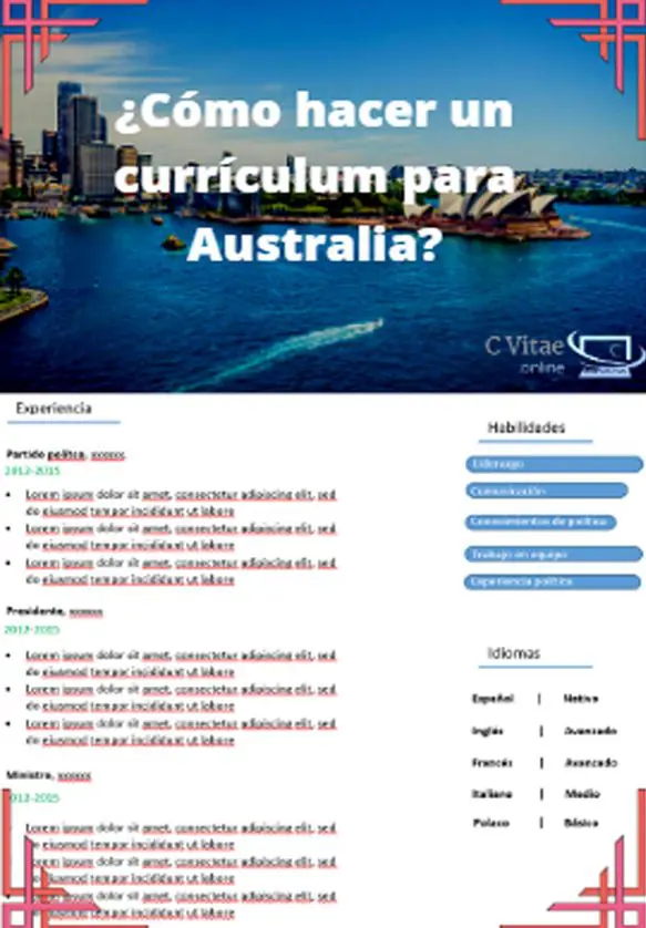 como hacer un curriculum para australia