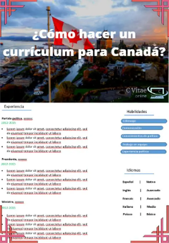 curriculum vitae para Canada