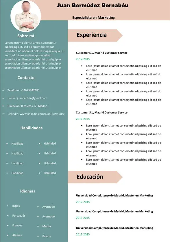 modelo curriculum Portugal