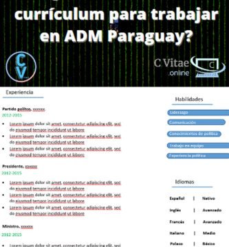 curriculum para ADM Paraguay